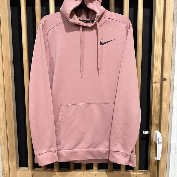 Nike Hoodie Mens Medium Pink Pullover Sweatshirt CZ6374-685 Swoosh Athletic M - Picture 1 of 7